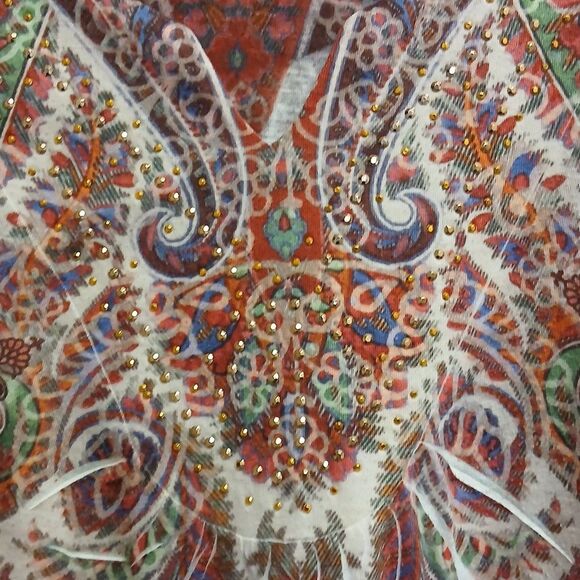 CATO Women's Multicolor Paisley TopSize XL - Picture 3 of 9